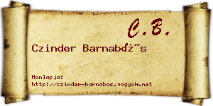Czinder Barnabás névjegykártya