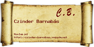 Czinder Barnabás névjegykártya